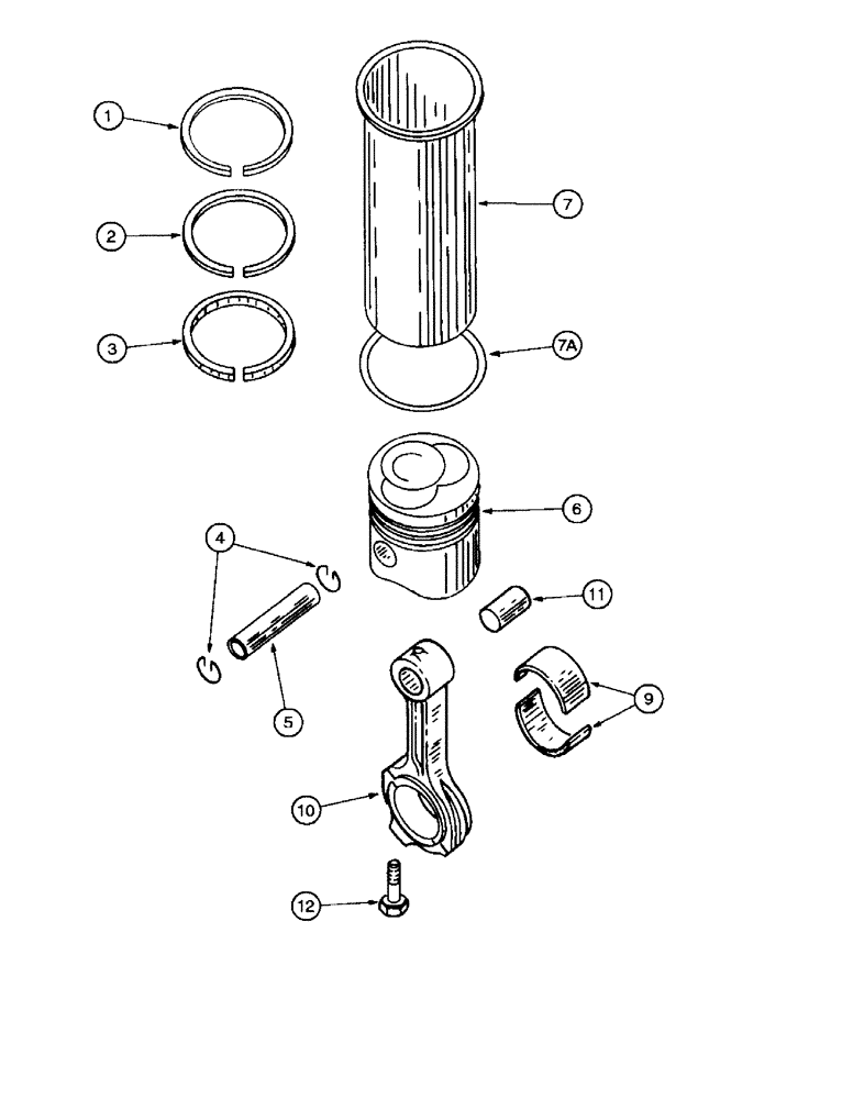 Схема запчастей Case IH D-436 - (9D-022) - CONNECTING RODS PISTONS AND SLEEVES 