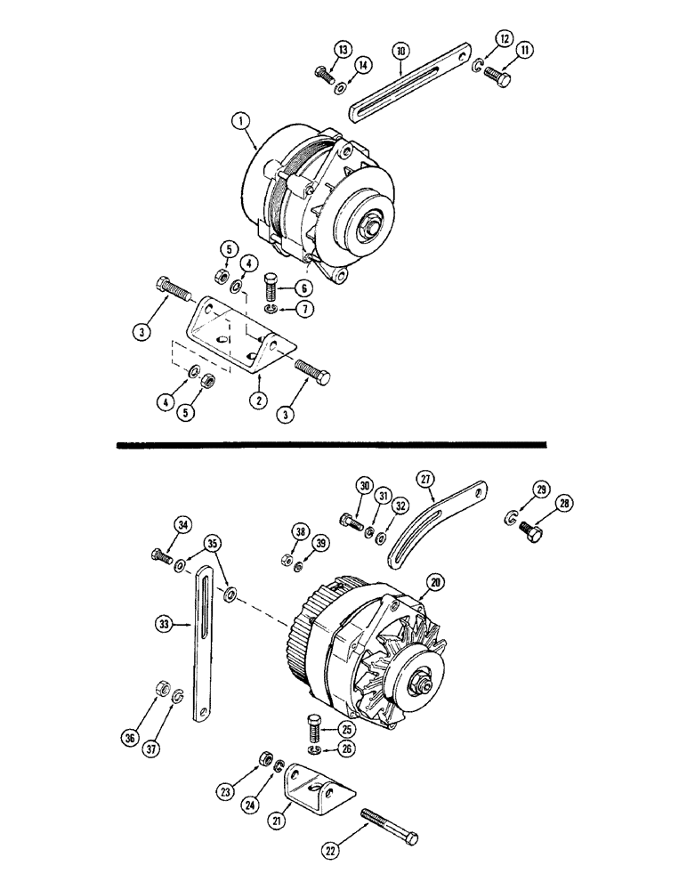 Схема запчастей Case IH 1370 - (108) - ALTERNATOR MOUNTING, PRESTOLITE (04) - ELECTRICAL SYSTEMS