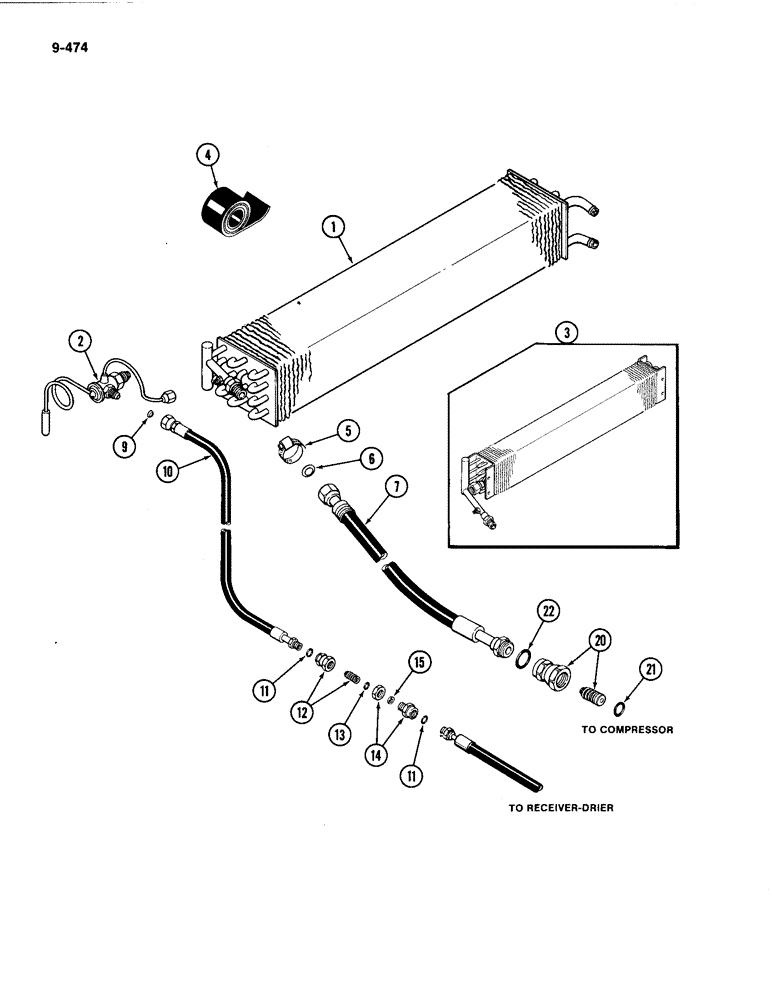 Схема запчастей Case IH 4494 - (9-474) - CAB, AIR CONDITIONING VALVE AND HOSES (09) - CHASSIS/ATTACHMENTS