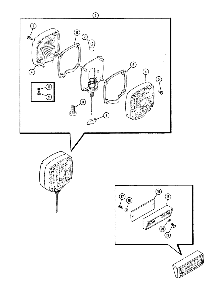 Схема запчастей Case IH 1570 - (078) - FLASHER LAMP AND RED REFLECTOR (04) - ELECTRICAL SYSTEMS