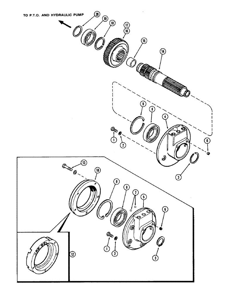 Схема запчастей Case IH 2470 - (132) - CLUTCH, OIL DISTRIBUTOR CARRIER AND PLANETARY OUTPUT DRIVE SHAFT (06) - POWER TRAIN