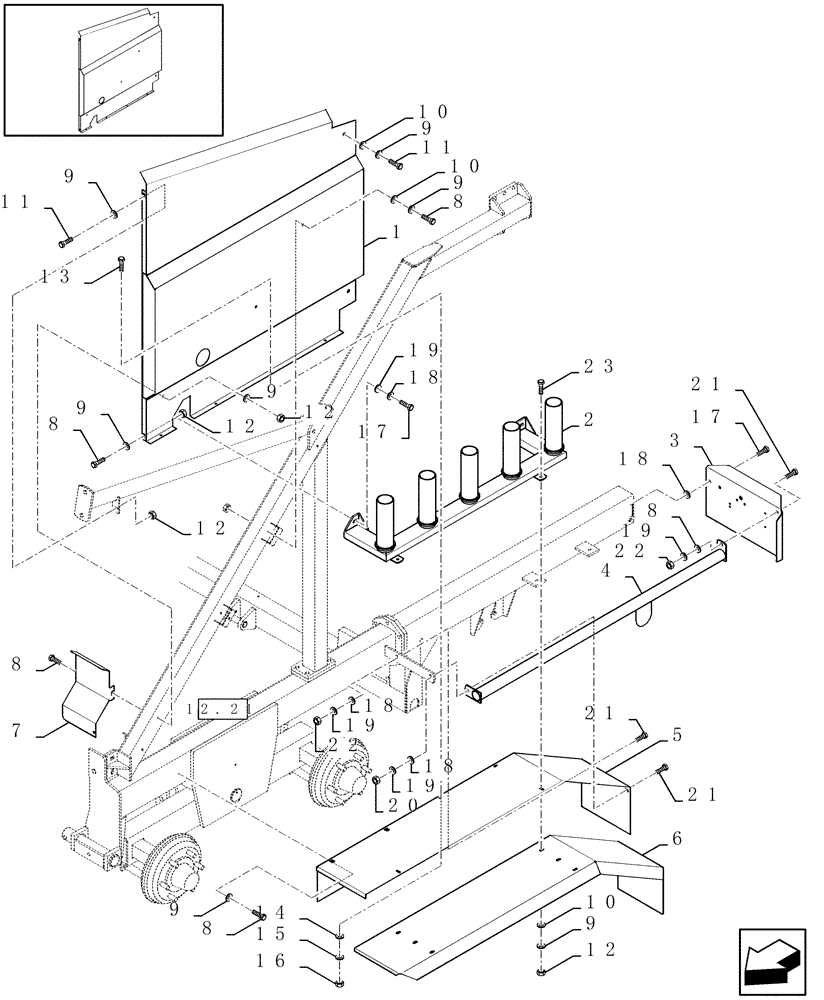 Схема запчастей Case IH RBX341 - (08.22[01]) - SHIELDS, LH (08) - SHEET METAL/DECALS