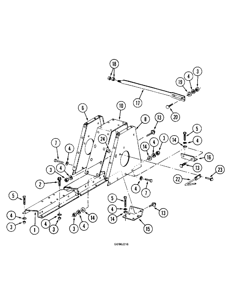 Схема запчастей Case IH 1660 - (9A-10) - SEPARATOR JACKSHAFT SUPPORT (13) - FEEDER