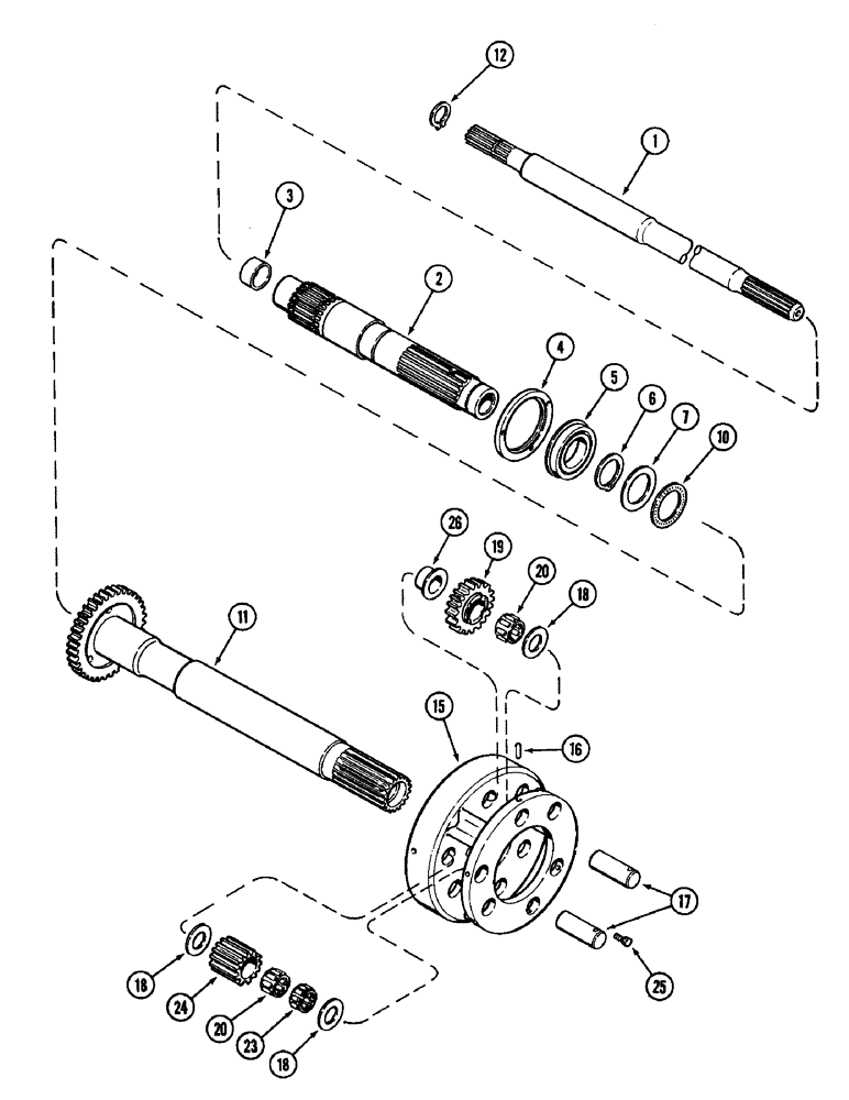 Схема запчастей Case IH 1896 - (6-168) - POWER SHIFT TRANSMISSION, CLUTCH PLANETARY, PRIOR TO TRANSMISSION SERIAL NUMBER 16264523 (06) - POWER TRAIN