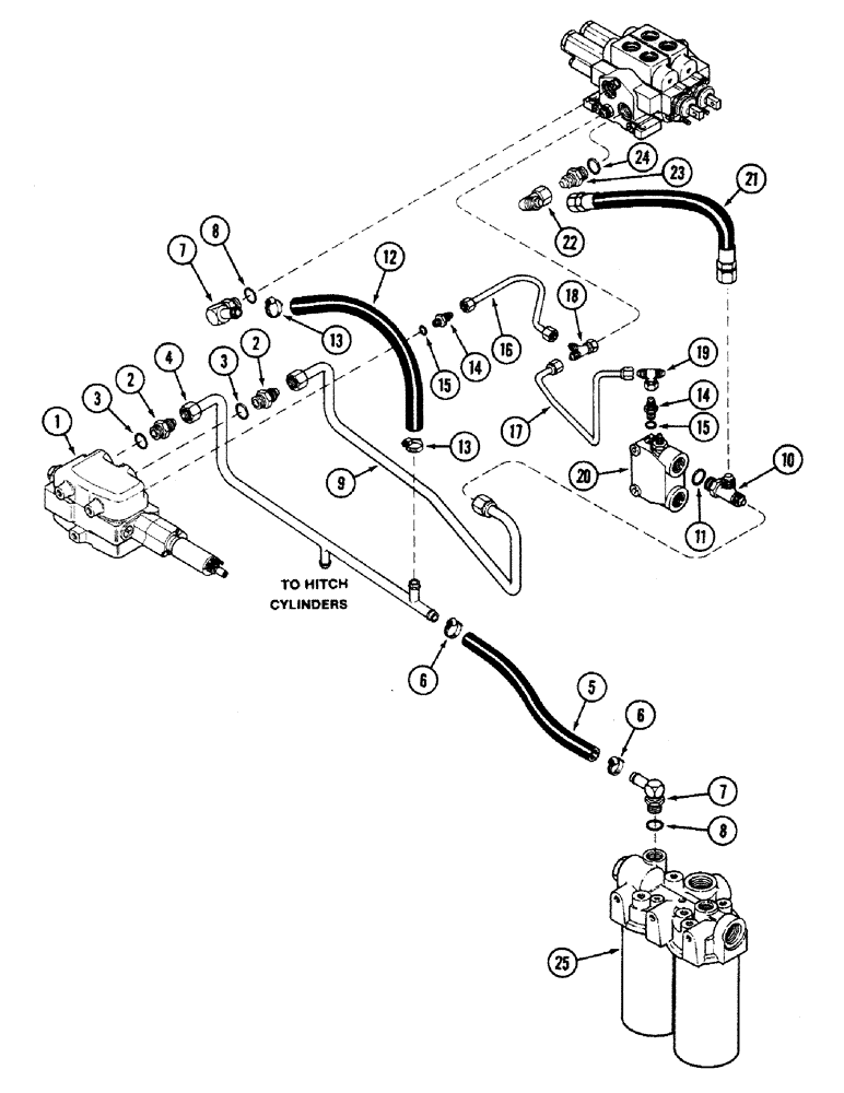 Схема запчастей Case IH 4694 - (8-324) - REMOTE HYDRAULIC SYSTEM, PRIOR TO P.I.N. 8865320 (08) - HYDRAULICS