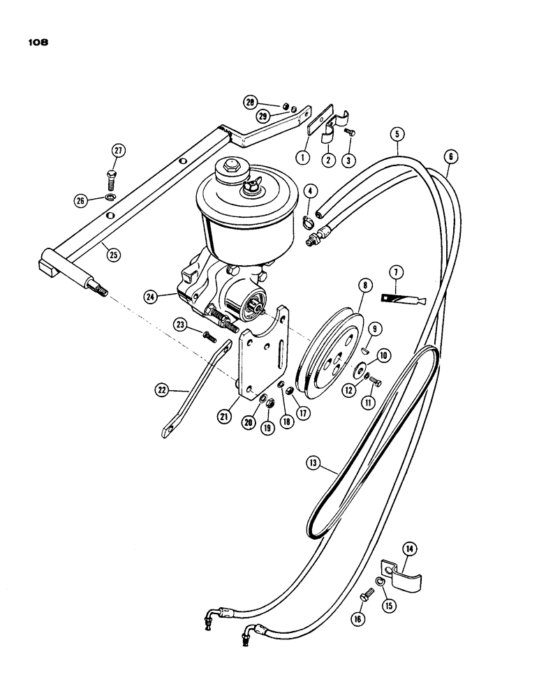 Схема запчастей Case IH 930-SERIES - (108) - HYDRAULIC STEERING PUMP (05) - STEERING