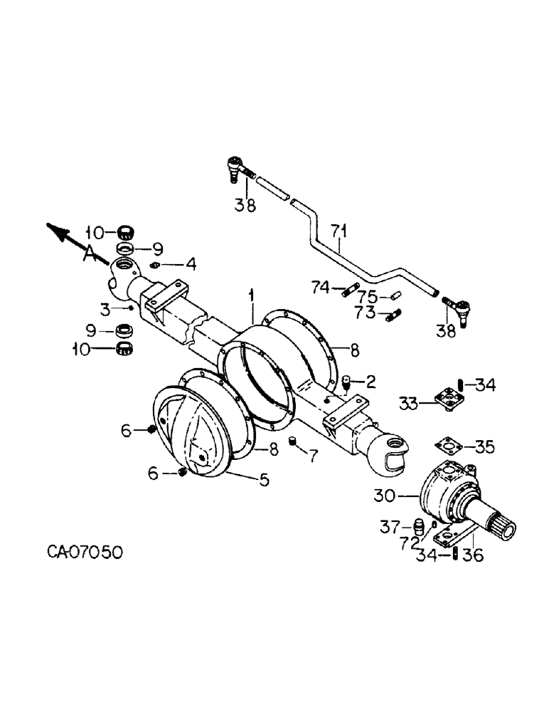 Схема запчастей Case IH 1586 - (07-35) - DRIVE TRAIN, PLANETARY STEERING AXLE, TRACTORS WITH ALL WHEEL DRIVE, ELWOOD FRONT AXLE (04) - Drive Train