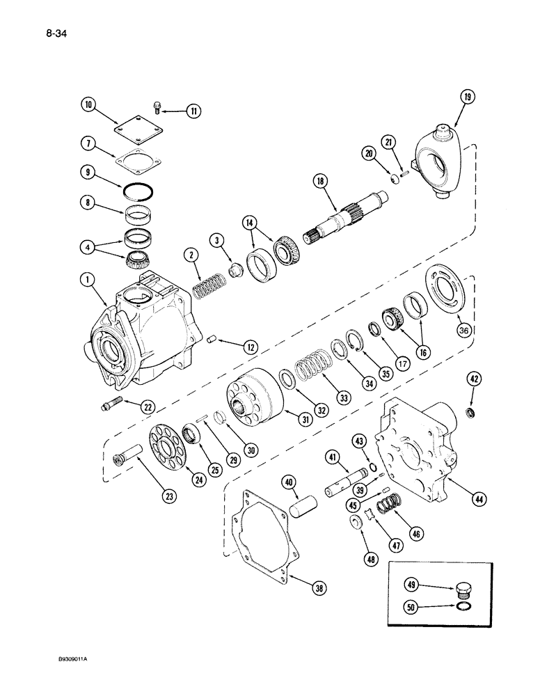 Схема запчастей Case IH 7130 - (8-034) - HYDRAULIC PISTON PUMP ASSEMBLY (08) - HYDRAULICS