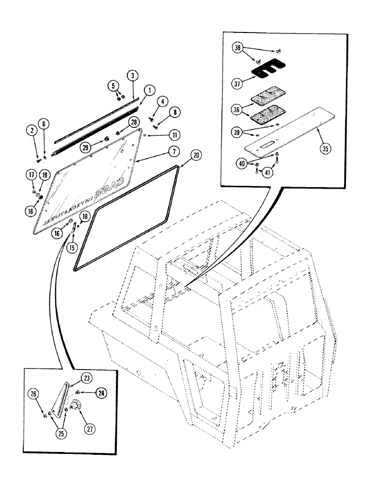 Схема запчастей Case IH 2394 - (9-110) - CAB, REAR WINDOW (09) - CHASSIS/ATTACHMENTS