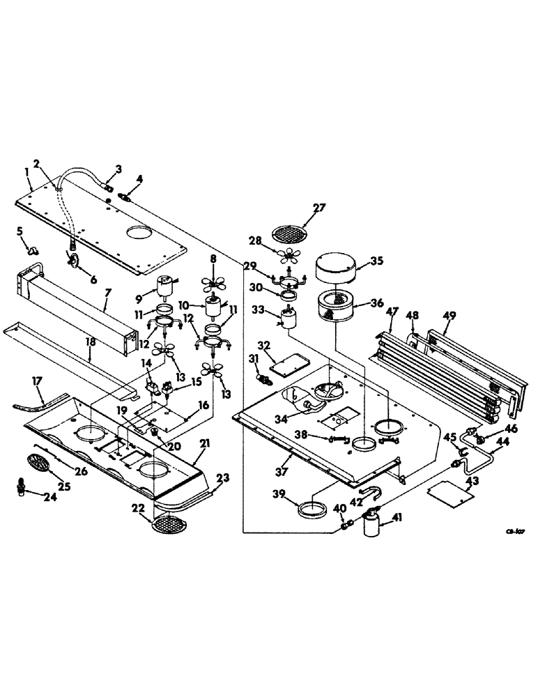 Схема запчастей Case IH 4100 - (N-15) - PARTS ACCESSORIES AND ATTACHMENTS, EVAPORATOR AND CONDENSOR Accessories & Attachments