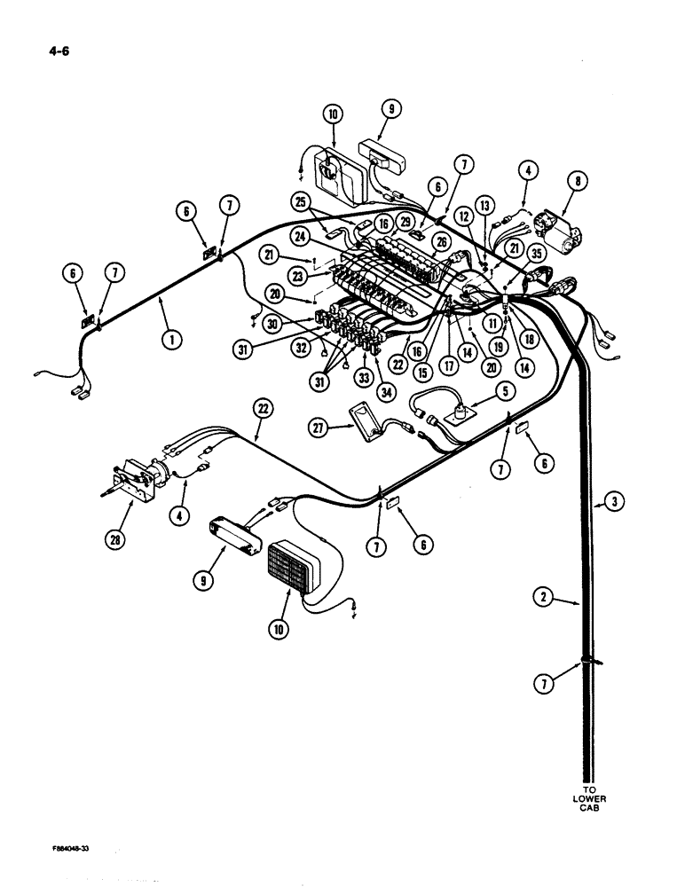 Схема запчастей Case IH 9170 - (4-06) - OVERHEAD CAB HARNESS (04) - ELECTRICAL SYSTEMS