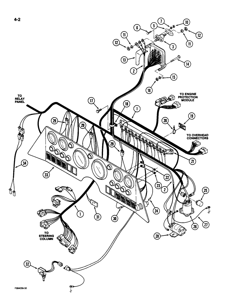 Схема запчастей Case IH 9190 - (4-02) - LOWER CAB HARNESS (04) - ELECTRICAL SYSTEMS