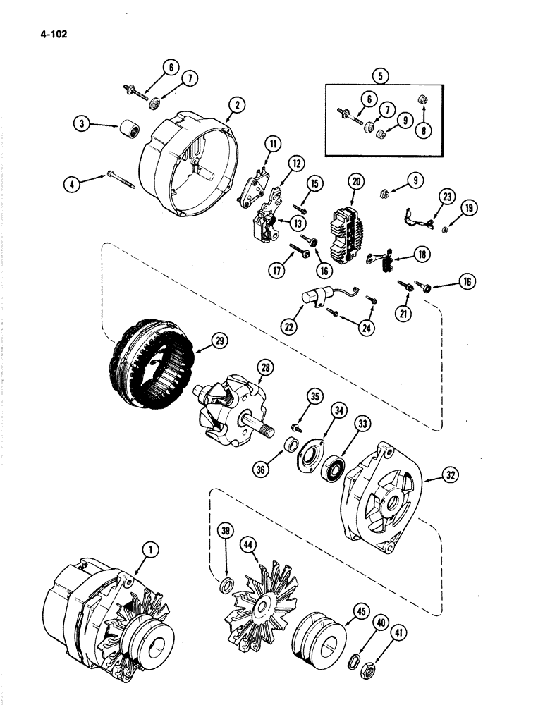 Схема запчастей Case IH 4894 - (4-102) - A169432 ALTERNATOR (04) - ELECTRICAL SYSTEMS