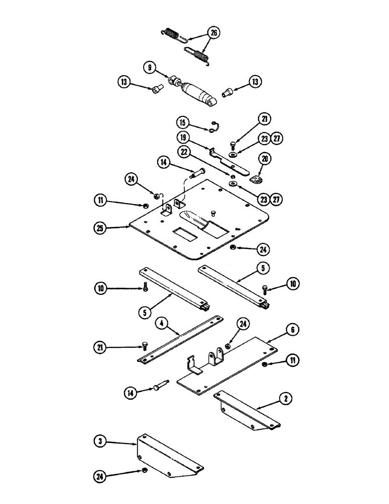Схема запчастей Case IH 4890 - (9-401E) - SEAT, CLOTH WITH ISOLATOR ATTACHMENT (09) - CHASSIS/ATTACHMENTS