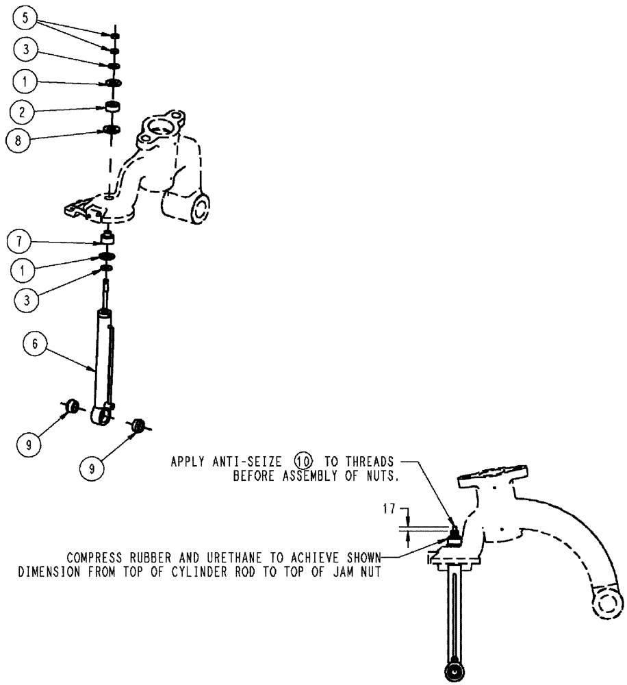 Схема запчастей Case IH 3210 - (06-014) - SUSPENSION CYLINDER GROUP Hydraulic Plumbing