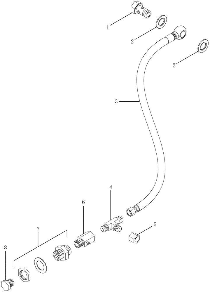 Схема запчастей Case IH PX85 - (02-13) - OIL DRAIN HOSE ASSEMBLY (02) - ENGINE