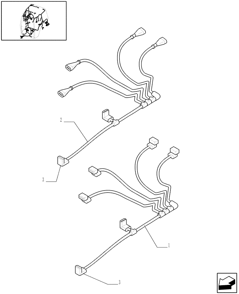 Схема запчастей Case IH PUMA 165 - (1.91.4/01) - (VAR.108-109-110) HARNESS, ELECTRONIC MID MOUNTED VALVES (10) - OPERATORS PLATFORM/CAB