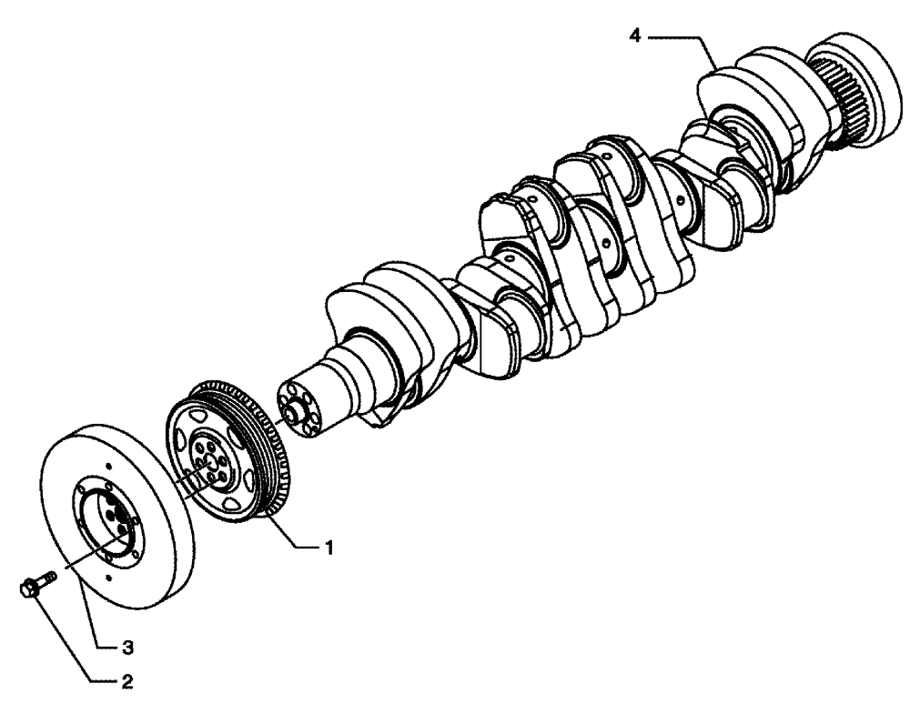 Схема запчастей Case IH SPX3320 - (03-030) - CRANKSHAFT - PULLEY (01) - ENGINE