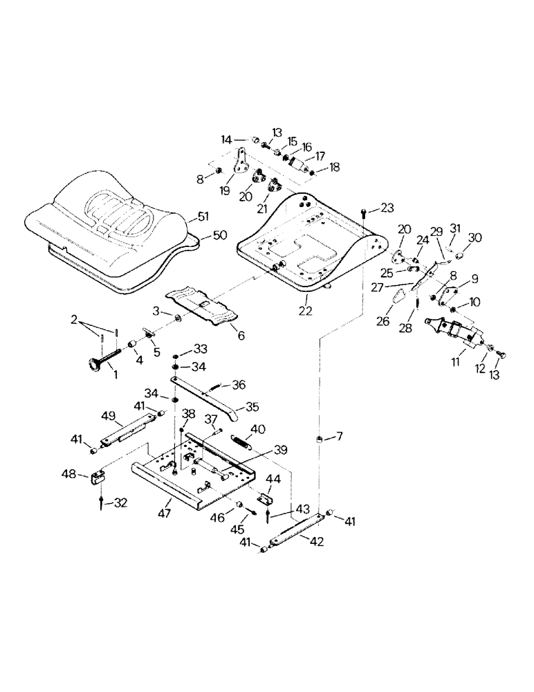 Схема запчастей Case IH STEIGER - (01-24) - SEAT ASSEMBLY, SEAT CUSHION & LATERAL ISOLATOR (10) - CAB