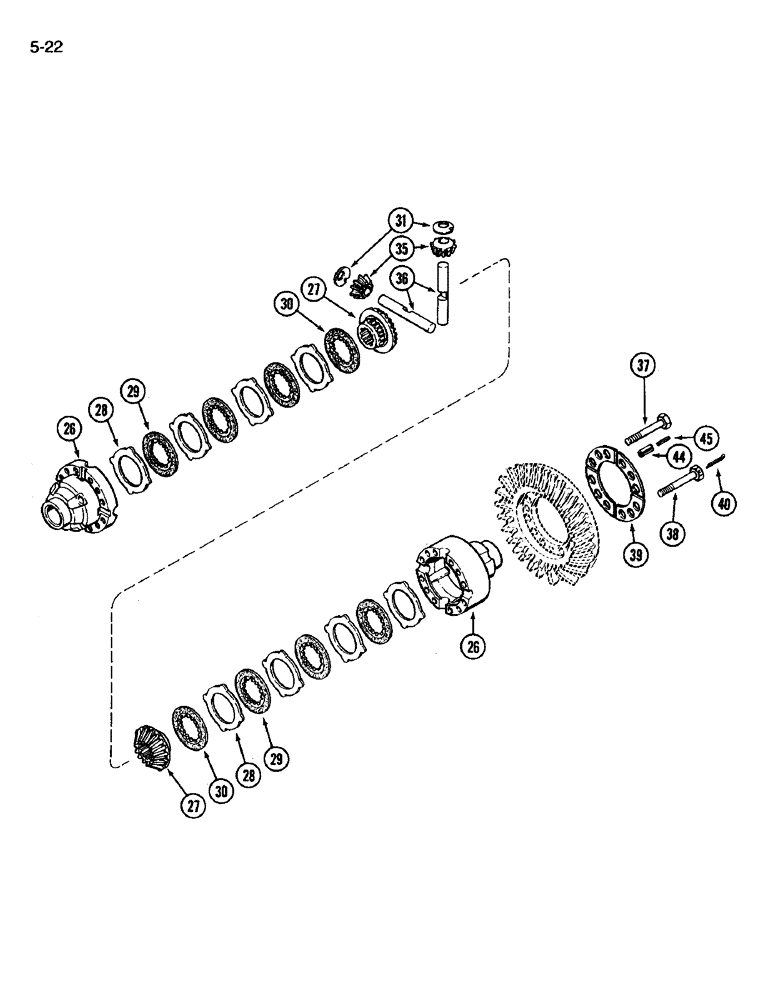 Схема запчастей Case IH 3394 - (5-22) - FRONT AXLE DIFFERENTIAL (CONTINUED) (05) - STEERING