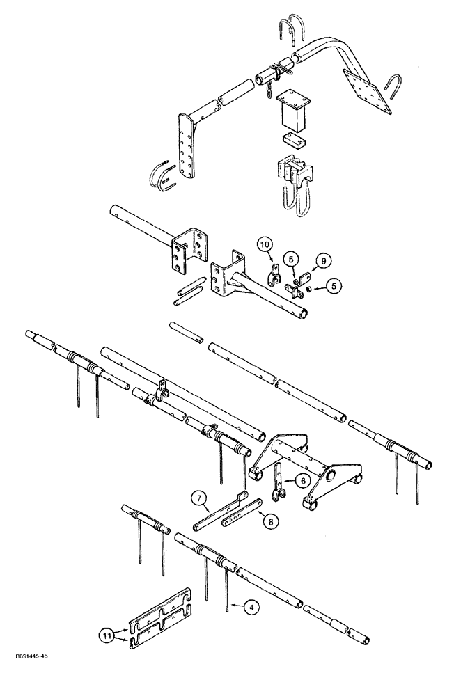 Схема запчастей Case IH 370 - (9-52) - MULCHER ATTACHMENT, ADJUSTABLE ANGLE (09) - CHASSIS/ATTACHMENTS