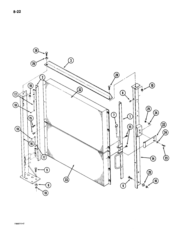 Схема запчастей Case IH 9150 - (8-22) - HYDRAULIC OIL COOLER MOUNTING (08) - HYDRAULICS