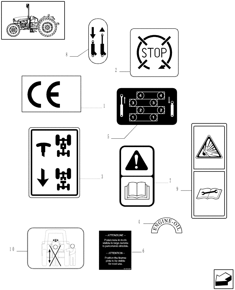 Схема запчастей Case IH JX1095C - (1.98.0[02]) - DECALS (13) - DECALS