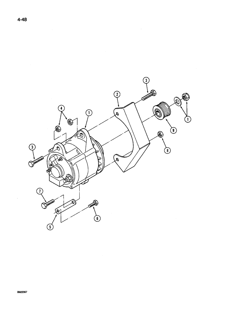 Схема запчастей Case IH 9260 - (4-048) - ALTERNATOR MOUNTING (04) - ELECTRICAL SYSTEMS