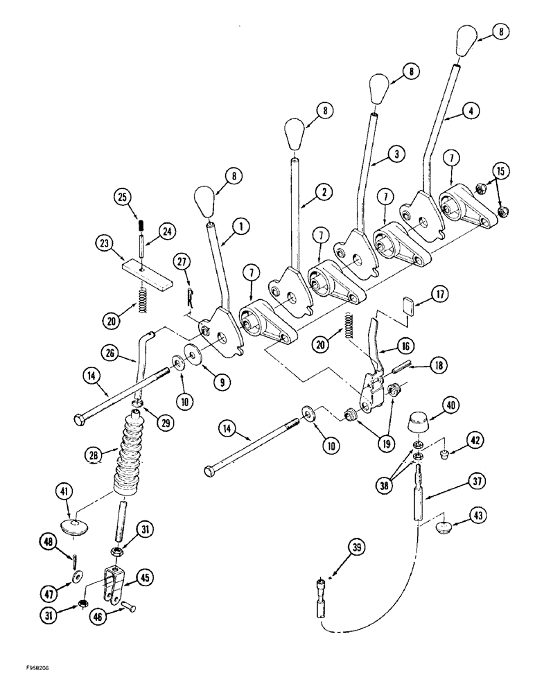 Схема запчастей Case IH 9310 - (8-042) - REMOTE HYDRAULIC CONTROL (08) - HYDRAULICS