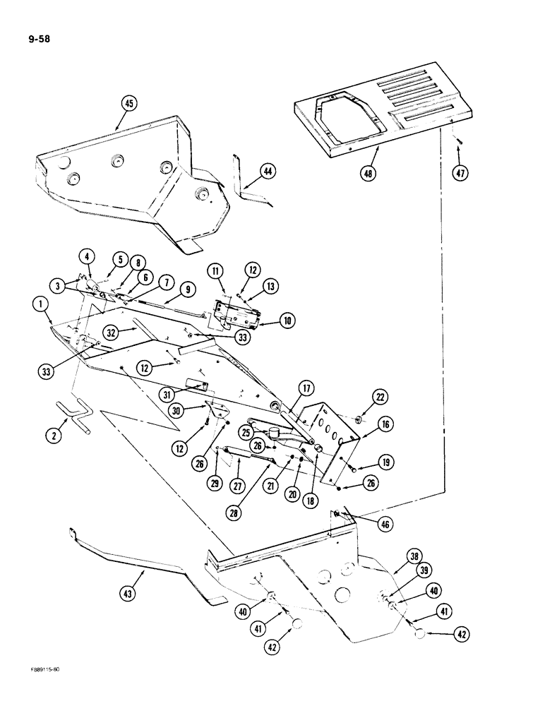 Схема запчастей Case IH KP-525 - (9-58) - CONTROL CONSOLE (09) - CHASSIS/ATTACHMENTS