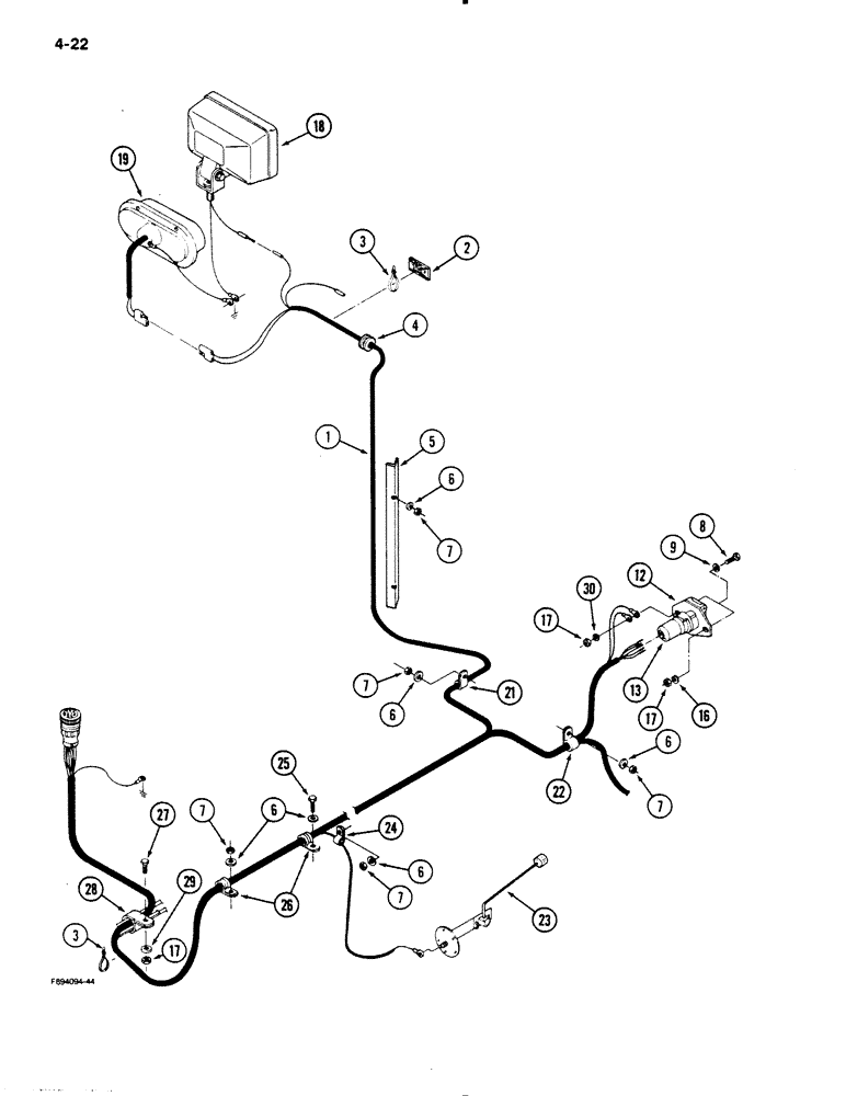 Схема запчастей Case IH 9130 - (4-22) - REAR FRAME HARNESS (04) - ELECTRICAL SYSTEMS