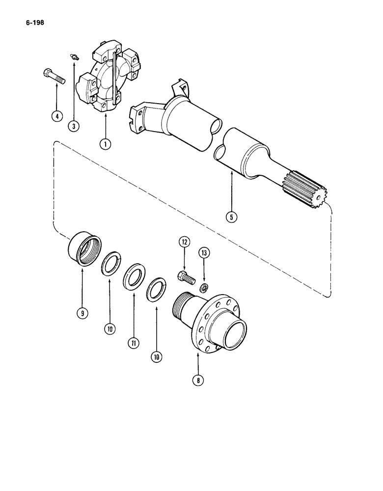 Схема запчастей Case IH 4994 - (6-198) - ENGINE DRIVE LINE (06) - POWER TRAIN