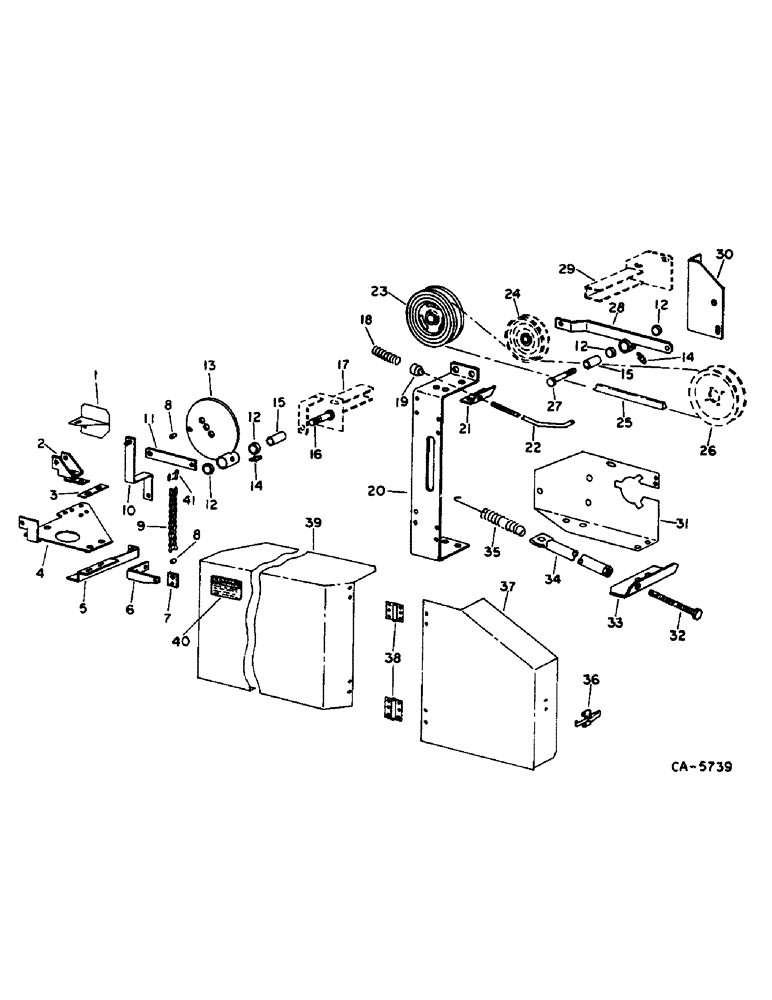 Схема запчастей Case IH 810 - (C-30) - GRAIN HEADER, HART CARTER FLOATING CUTTER BAR, COUNTER BALANCE DRIVE & SHIELD (58) - ATTACHMENTS/HEADERS