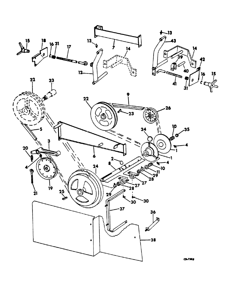 Схема запчастей Case IH 914 - (24-4) - CLEANING FAN AND DRIVE, FAN DRIVE (15) - CLEANING