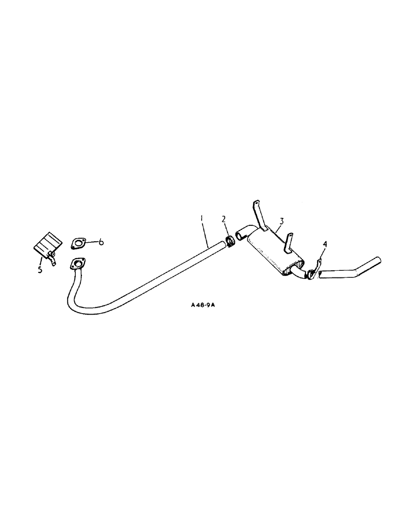 Схема запчастей Case IH 384 - (12-01) - POWER, DOWNSWEPT EXHAUST PIPE ATTACHMENT Power