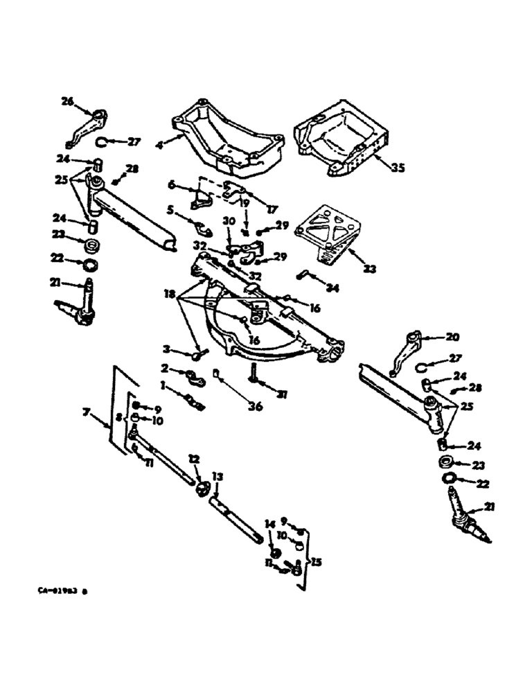 Схема запчастей Case IH HYDRO 100 - (14-03) - SUSPENSION, ADJUSTABLE WIDE TREAD, FRONT AXLE STANDARD Suspension