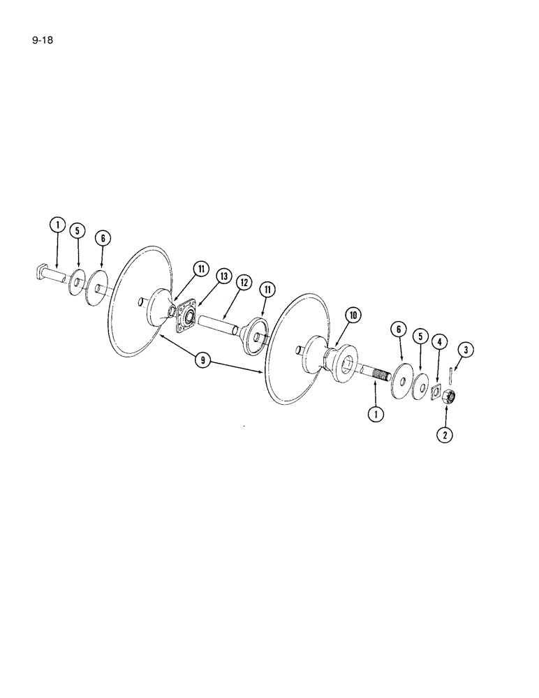 Схема запчастей Case IH 6500 - (9-18) - DISK GANG ASSEMBLY (09) - CHASSIS/ATTACHMENTS