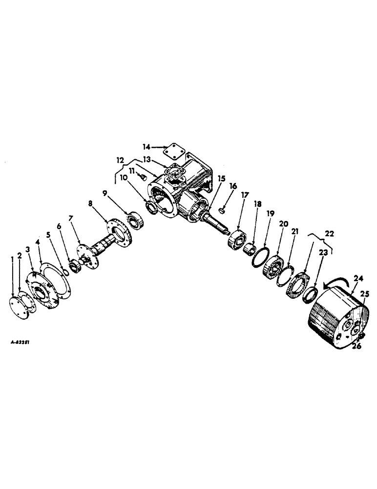 Схема запчастей Case IH 444 - (B-19) - POWER TRAIN, BELT PULLEY ATTACHMENT, COUNTER CLOCKWISE (03) - POWER TRAIN