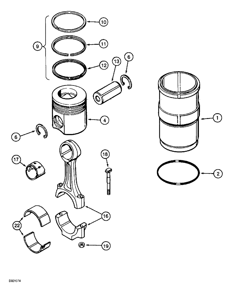 Схема запчастей Case IH 2022 - (2-84) - PISTON AND SLEEVE, 6TA-830 ENGINE (01) - ENGINE