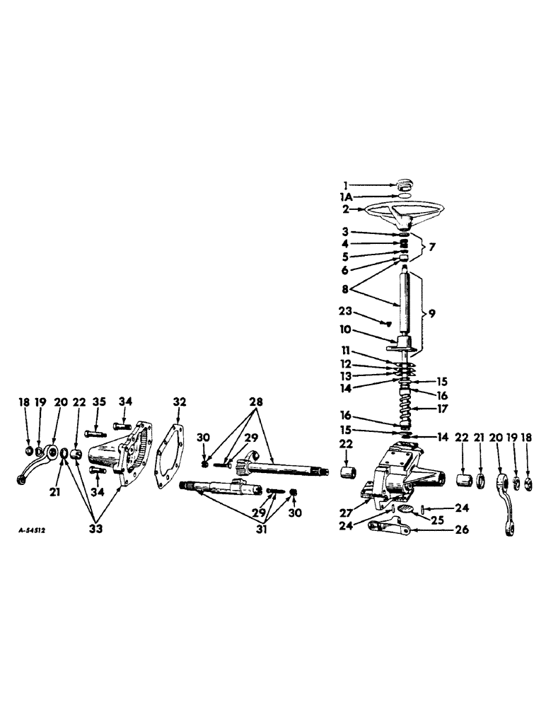 Схема запчастей Case IH 460 - (127) - STEERING MECHANISM, STEERING GEAR, FOR INTERNATIONAL 460 SERIES TRACTORS W/O POWER STEERING Steering Mechanism