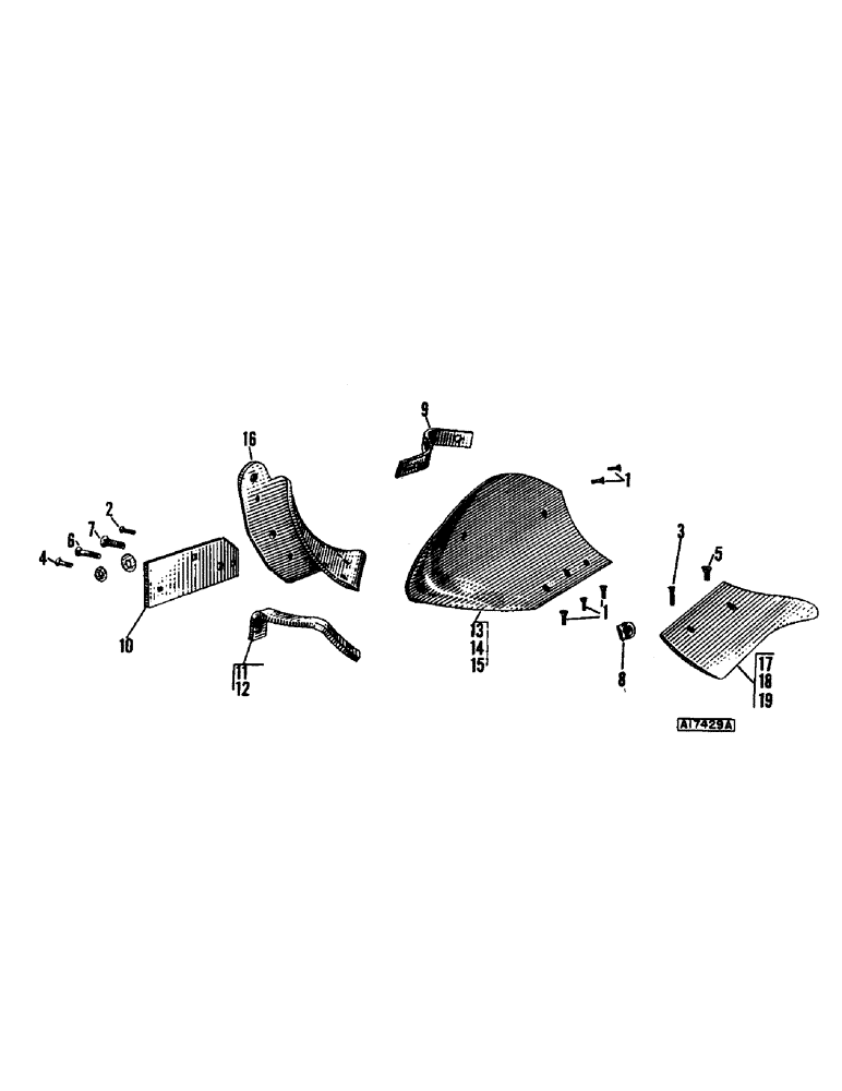 Схема запчастей Case IH CASE - (042) - CXQD BOTTOMS, PER BOTTOM 12 INCH, 14 INCH AND 16 INCH 