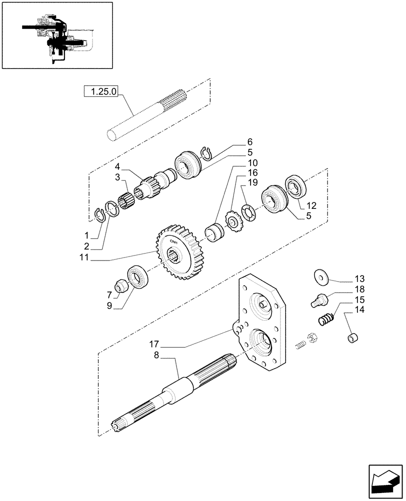 Схема запчастей Case IH JX1075C - (1.80.1/06) - (VAR.007) NA PACKAGE- POWER TAKE OFF (07) - HYDRAULIC SYSTEM