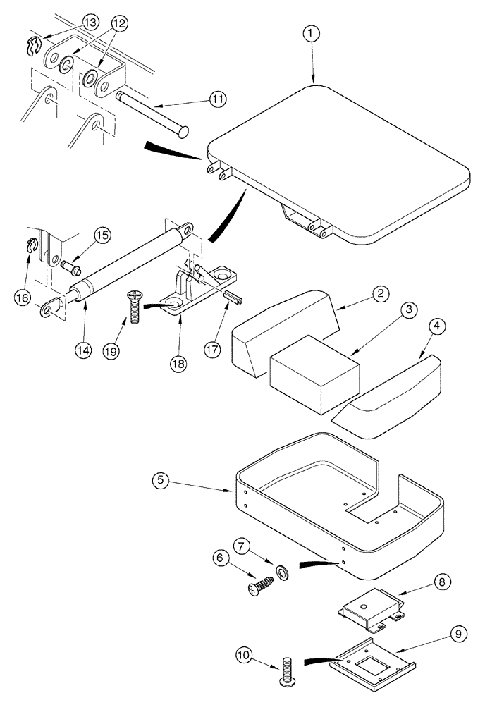 Схема запчастей Case IH MX135 - (09-39) - HATCH (09) - CHASSIS/ATTACHMENTS