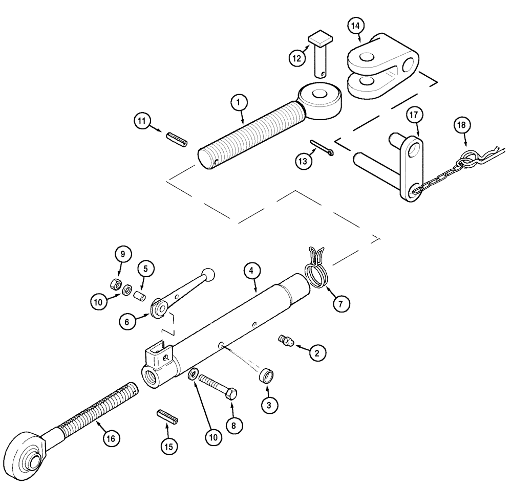 Схема запчастей Case IH MX100C - (09-61) - HITCH UPPER LIFT LINKS, N.A. ONLY, CATEGORY II (09) - CHASSIS