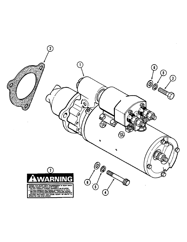 Схема запчастей Case IH 2290 - (4-124) - STARTER MOUNTING (04) - ELECTRICAL SYSTEMS