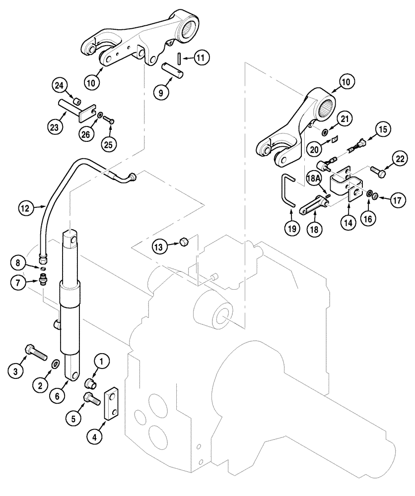 Схема запчастей Case IH CX100 - (08-19) - ASSISTOR RAM AND PIPES (08) - HYDRAULICS