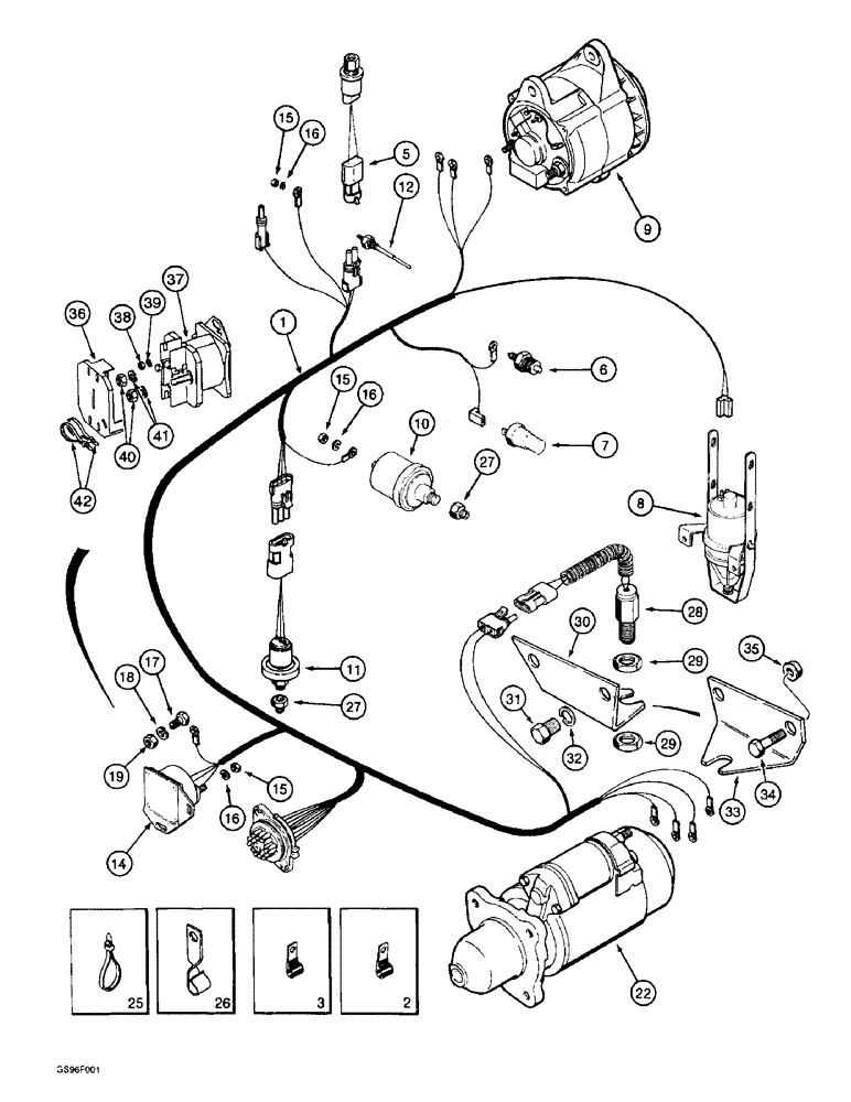 Схема запчастей Case IH 1800 - (4-04) - ENGINE HARNESS (06) - ELECTRICAL SYSTEMS