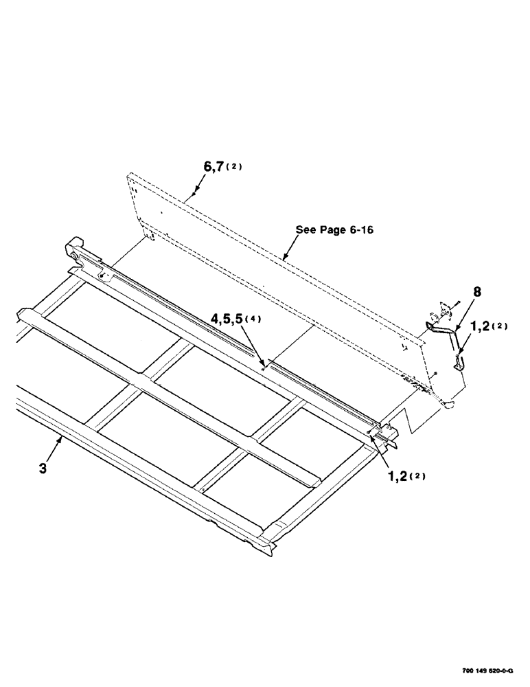 Схема запчастей Case IH 425 - (6-08) - DECK ASSEMBLY, LEFT, 25 FOOT (58) - ATTACHMENTS/HEADERS