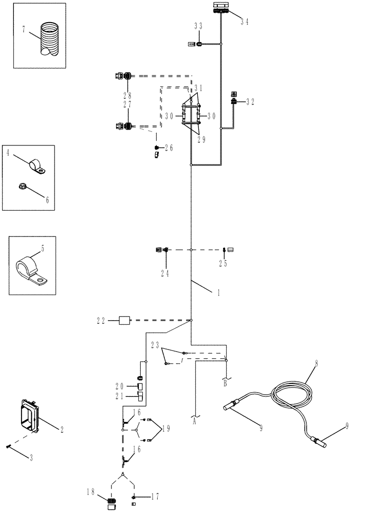 Схема запчастей Case IH MAGNUM 305 - (04-10[01]) - HARNESS - CAB (04) - ELECTRICAL SYSTEMS