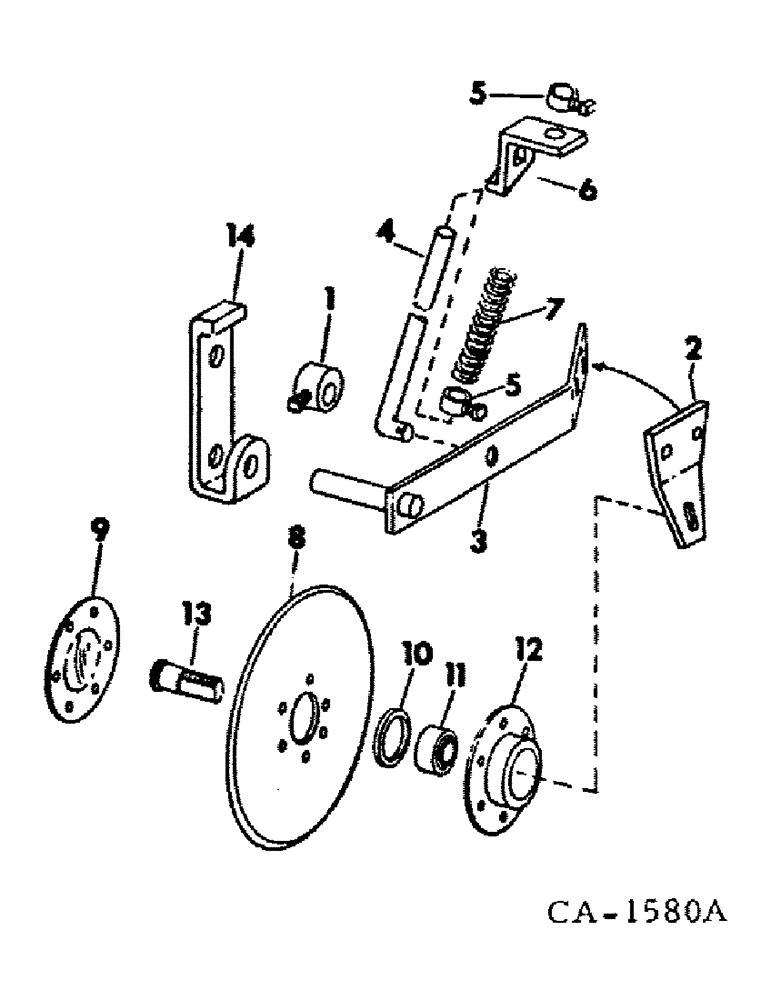 Схема запчастей Case IH 500 - (B-68) - DISK COVERING ATTACHMENT, QUANTITIES SHOWN ARE PER PRESS WHEEL 